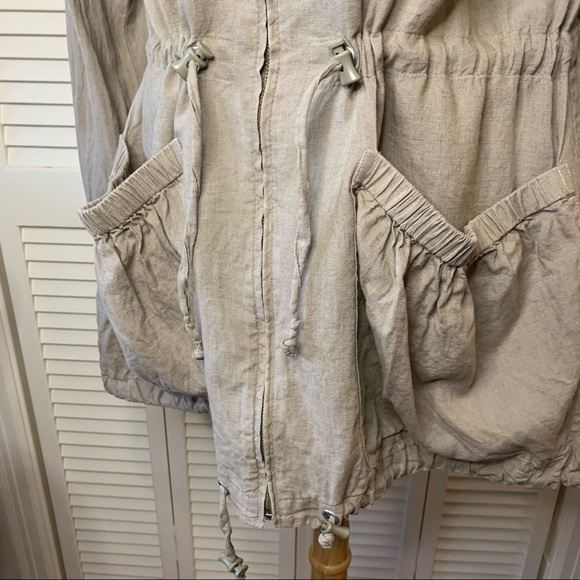 Eileen Fisher linen hooded anorak style jacket - Picture 4 of 12